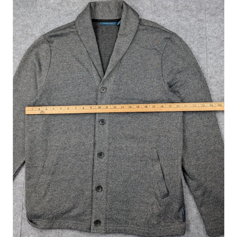 Perry Ellis Cardigan Men Large Shawl Collar Fisherman Old Money Timeless Capsule